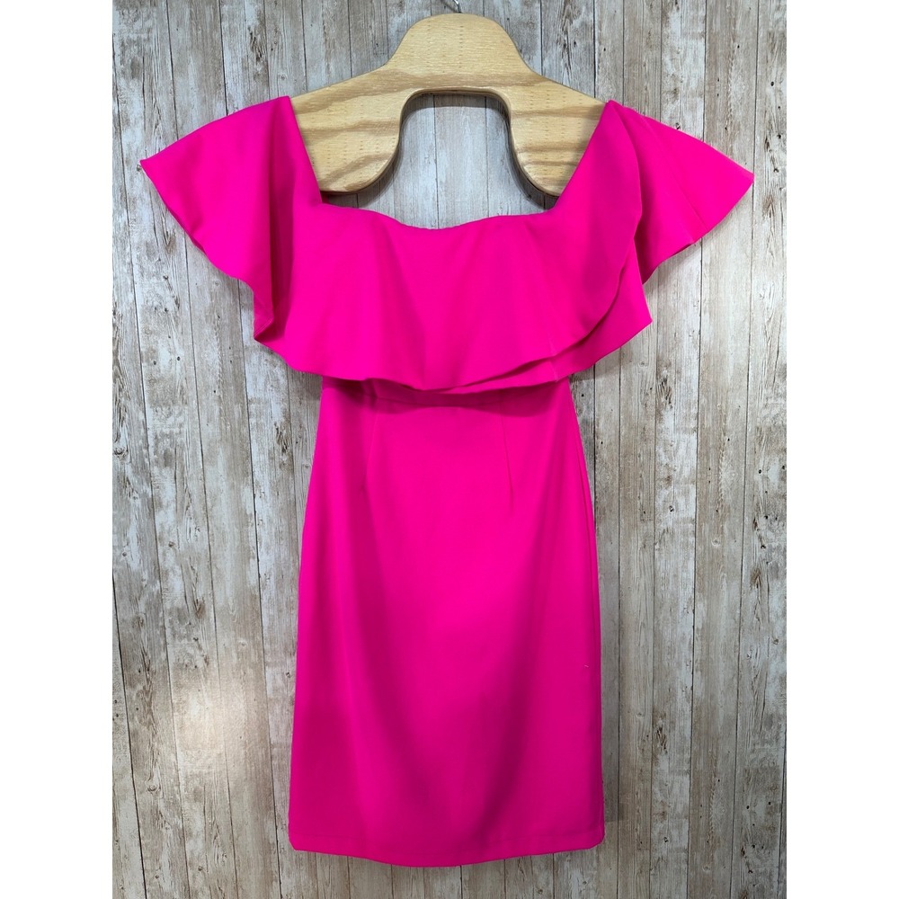 Lulus Womens Hot Pink Dress Cocktail Party Special Occasion Ruffle Trim size XS